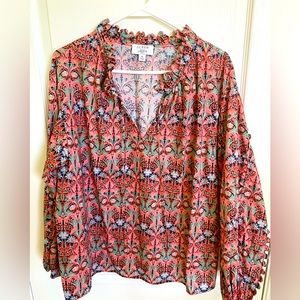 J Crew Liberty popover top